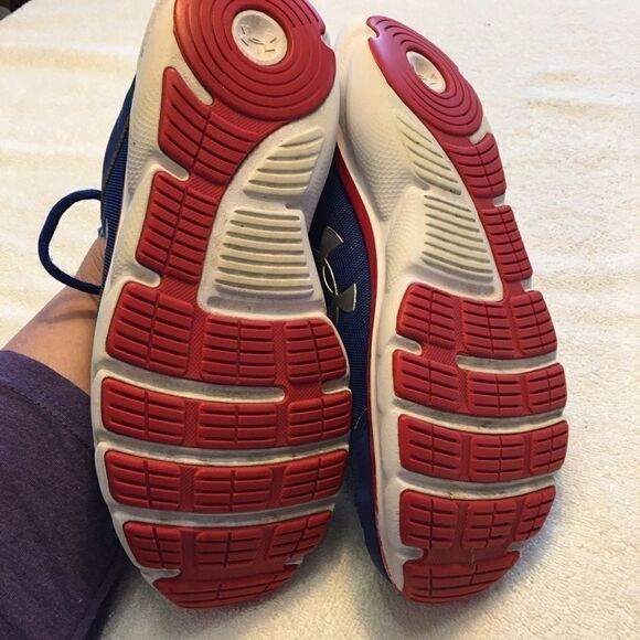 Under Armour sneakers blue red white size 6Y good condition - Picture 2 of 11